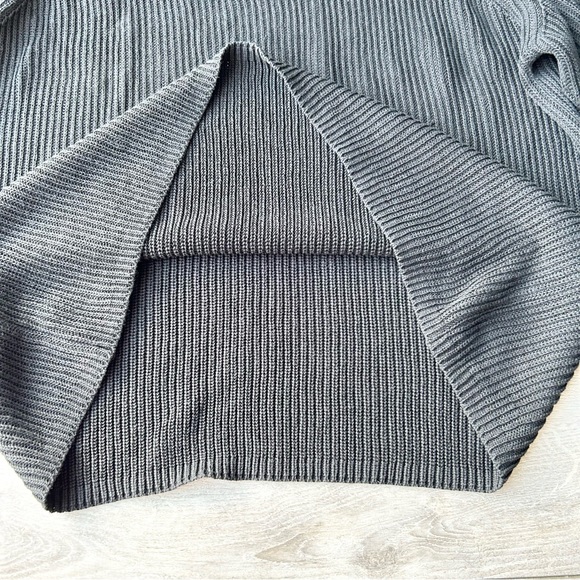 Oak+Fort Black Rib Knit Draped Sweater - Picture 12 of 12